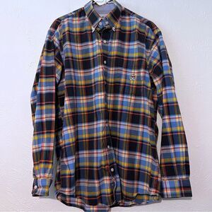 Cinch Long Sleeve Button Down Shirt Mens M  Plaid Pocket Western Cowboy Rodeo